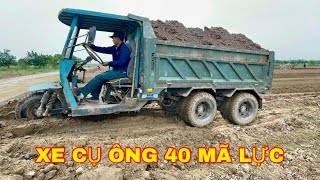 Vehicle with 40 horsepower engine | Công nông cụ ông chở cát gắn máy 40 mã lực | máy xúc múc cát by HIẾU CÔNG NÔNG 6,323 views 3 weeks ago 11 minutes, 20 seconds