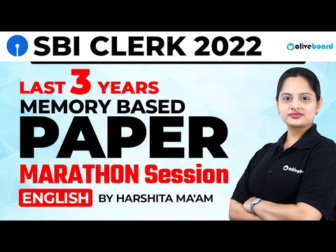 Last 3 Years SBI Clerk English Previous Year Question Paper | Marathon Session By Harshita Ma'am