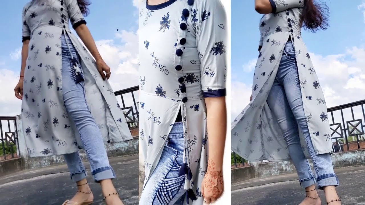 Share more than 156 side cut kurti for jeans super hot