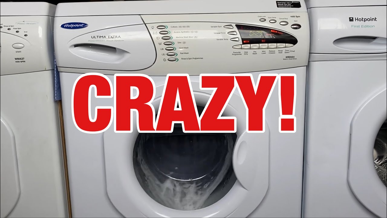 Hotpoint WMA64 Ultima Extra || VERY unbalanced rinse spin (banging side panels and jumps)