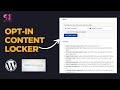 Opt-In Content Locker for WordPress - Install &amp; Setup
