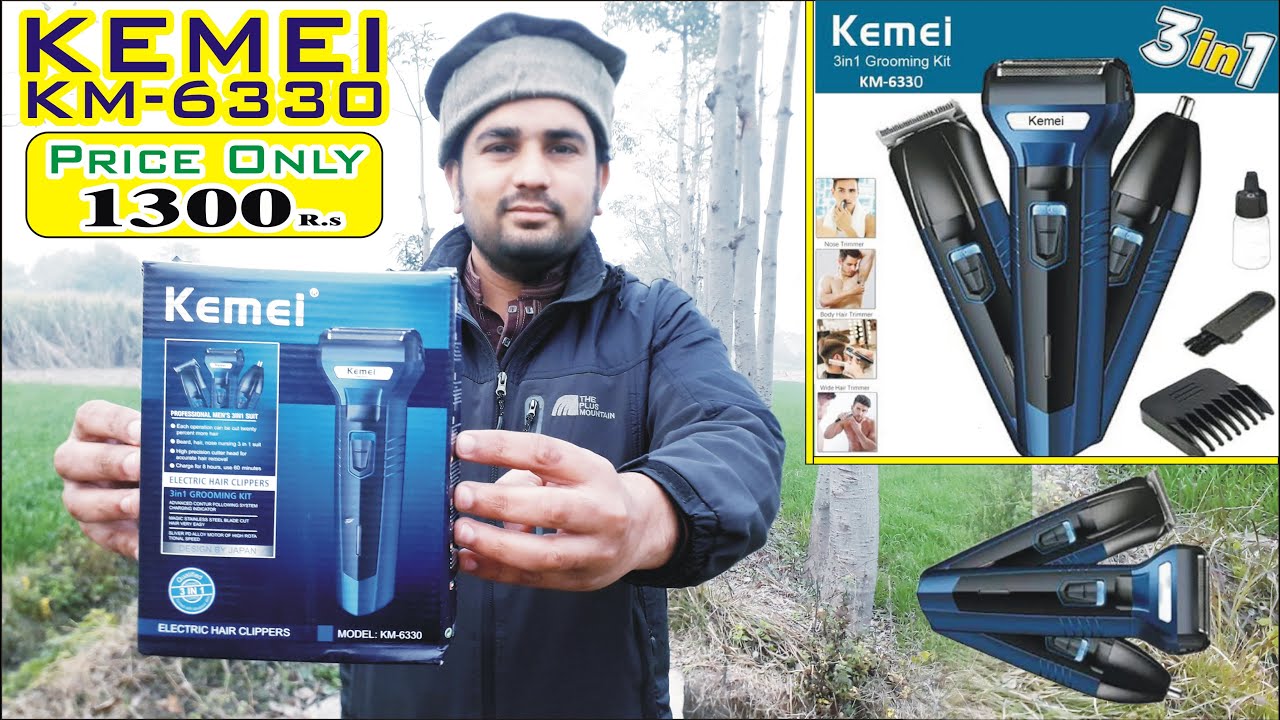 Kemei Km 6330 3 In 1 Hair Clipper Grooming Kit Trimmer : Kemei