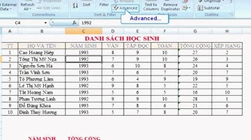 Lọc dữ liệu nâng cao trong Excel 2007, 2010, 2013
