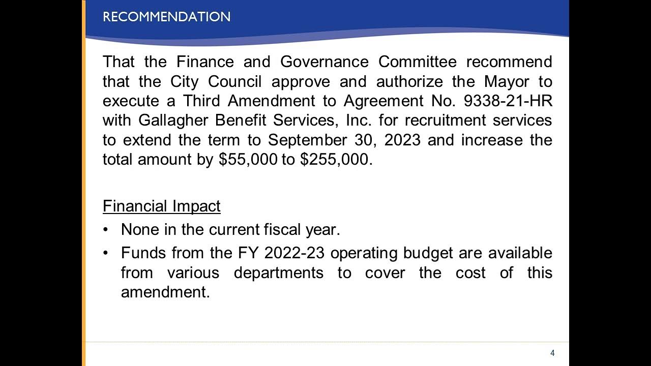 Finance & Governance Committee 6/13/2023 Agenda D1 Gallagher