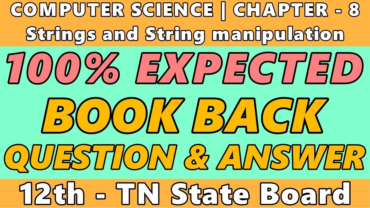 Chapter 8 Strings and String manipulation Book Back Answers | 12th ...