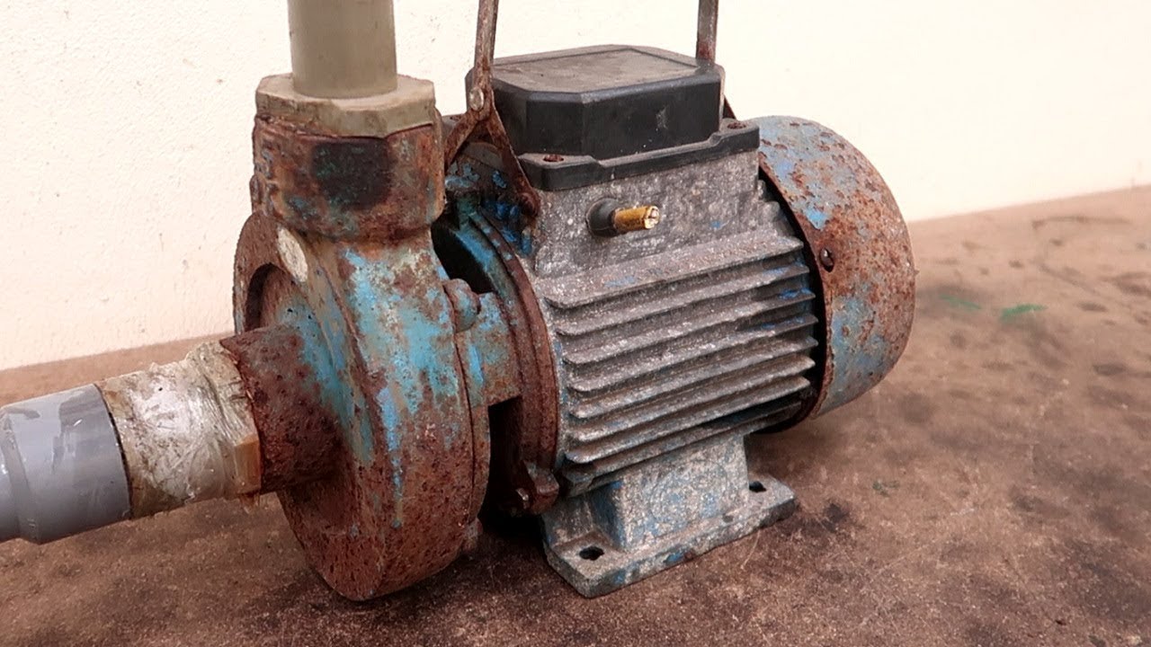 Very Old Water Pump Restoration Perfect Motor Rewind YouTube