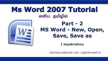 MS Word New,  open, Save and Save As