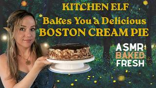 ASMR Kitchen Elf Bakes You a Delicious Boston Cream Pie | Whispered | Satisfying |  Vegan 🎂🧝‍♀️