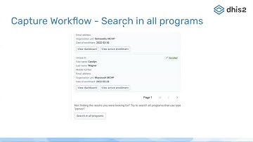 Capture Workflow: Search All Programs - DHIS2 2.39
