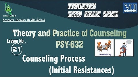 Theory and Practice of Counseling (PSY632) VU Urdu | Lecture No. 21 | Learners Academy By Bia Baloch