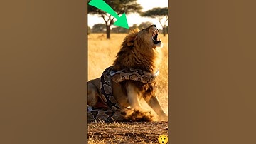 Lion vs Python Fight 😱🐍 | King of Jungle in Trouble! #youtubeshorts #animals #shorts #viral