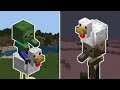 20 CHICKEN RIDING ZOMBIES VS 20 HUSK RIDING CHICKENS | MINECRAFT