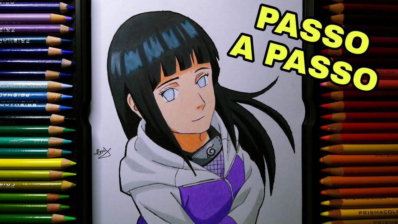 COMO DESENHAR A HINATA HYUGA (Naruto) passo a passo fácil 