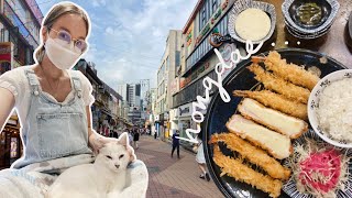 Seoul diaries | finally free!! exploring Hongdae + first time at a cat cafe 🐱