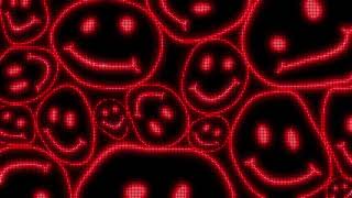 Red Warped LED Smiley Face Background || 1 Hour Looped HD