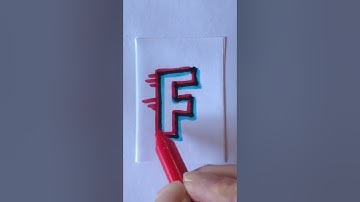 DRAWING GLITCH EFFECT LETTER F ✍️  | Quick And Easy Doodle Ideas | How To Draw Glitch Effect Letters