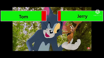 Tom and Jerry trailer (2021) health bars and Tom and Jerry (2021) in 3 minutes health bars