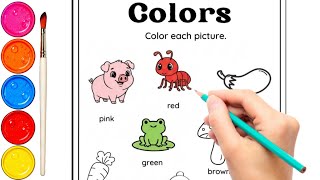 Learn Colors for Kids Coloring Pages for Children Fun Color Names