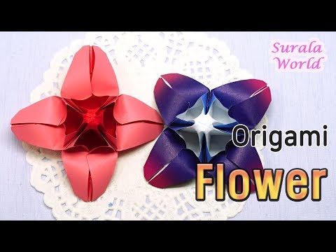 Origami Flower,  Paper Flower, <strong>Cruciate</strong> Flower (DIY, How to)