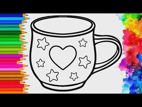 Stakan Rasm Bolalar uchun stakan rasm chizish/Рисуем чашка для детей/Ноw to draw a ...