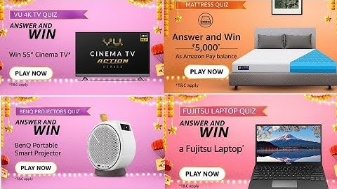 Amazon VU 4K TV, BenQ Projectors,Fujitsu Laptop,Mattress  Quiz Today Answers | 27 Sep.2021