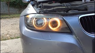 How to change the angel eyes H8 bulbs on BMW e90 lci  FULL TUTORIAL