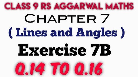 Exercise 7B Q.14 to Q.16 Class 9 RS Aggarwal Maths