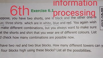 6th std maths information processing exercise6.1 chapter6 term1