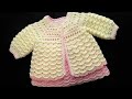 Chaquetita o cardigan para niñas a crochet paso a paso TEJIDOS FÁCIL 0 a 3 meses y mas tallas