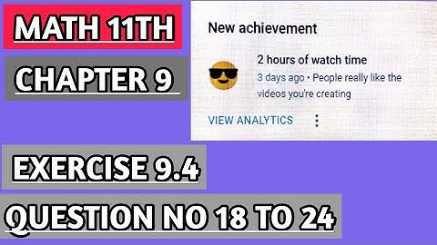 1st year math  | Chapter no 9 | EXERCISE 9.4 | QUESTION NO 18 TO 24