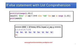 List Comprehension: CLASS XII COMPUTER SCIENCE | XII | CBSE (with Python)By Sangeeta M Chauhan]