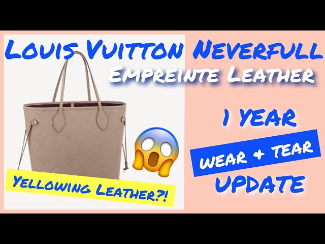 I bought the new Neverfull MM in Empreinte Leather in the color cream. Love  it so much and wanted to share 🧡. I also adore the included pochette so  much 😊 : r/Louisvuitton