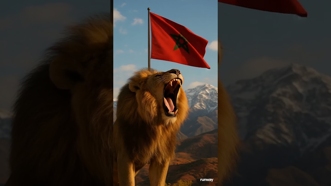 maroco flag and lion  