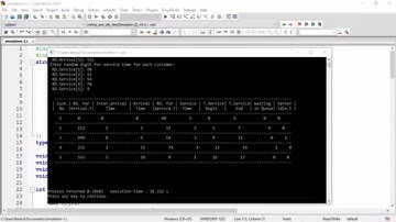 Single channel queue project solve in C programming Simulation (Bangla)