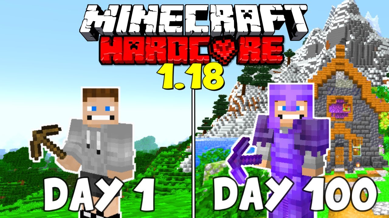 I Survived 100 Days in Hardcore Minecraft 1.18
