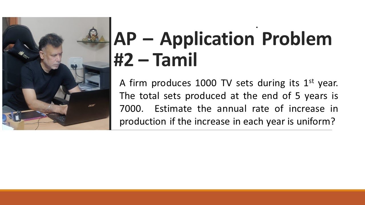 #2 - Arithmetic Progression Application Problem - Tamil - 