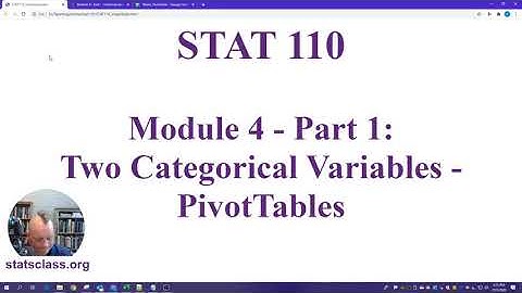 Module 4 : Part 1 - Understanding the Relationship Between Two Categorical Variables - PivotTable