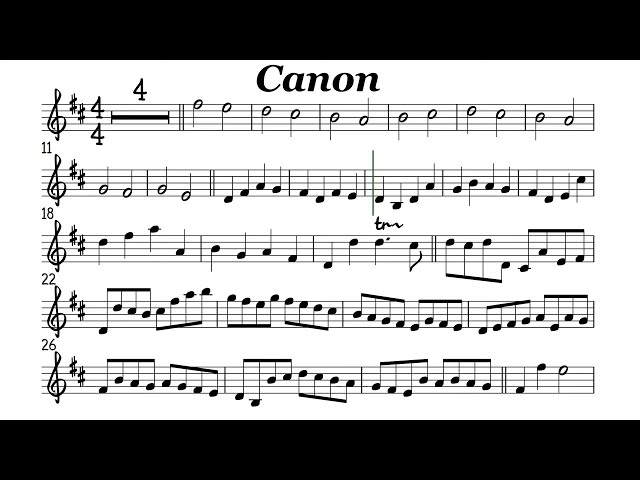 Canon in D Violin Flute Sheet Music Backing Track Play Along Partitura class=