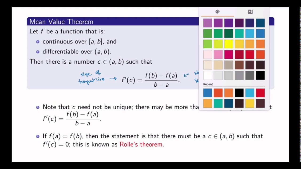 Math 144 6 2 Mean Value Theorem Youtube