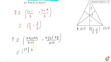 Let A (4, 2), B(6, 5) and C(1, 4) be the vertices of `DeltaA B C` . (i) The median from A meets ...