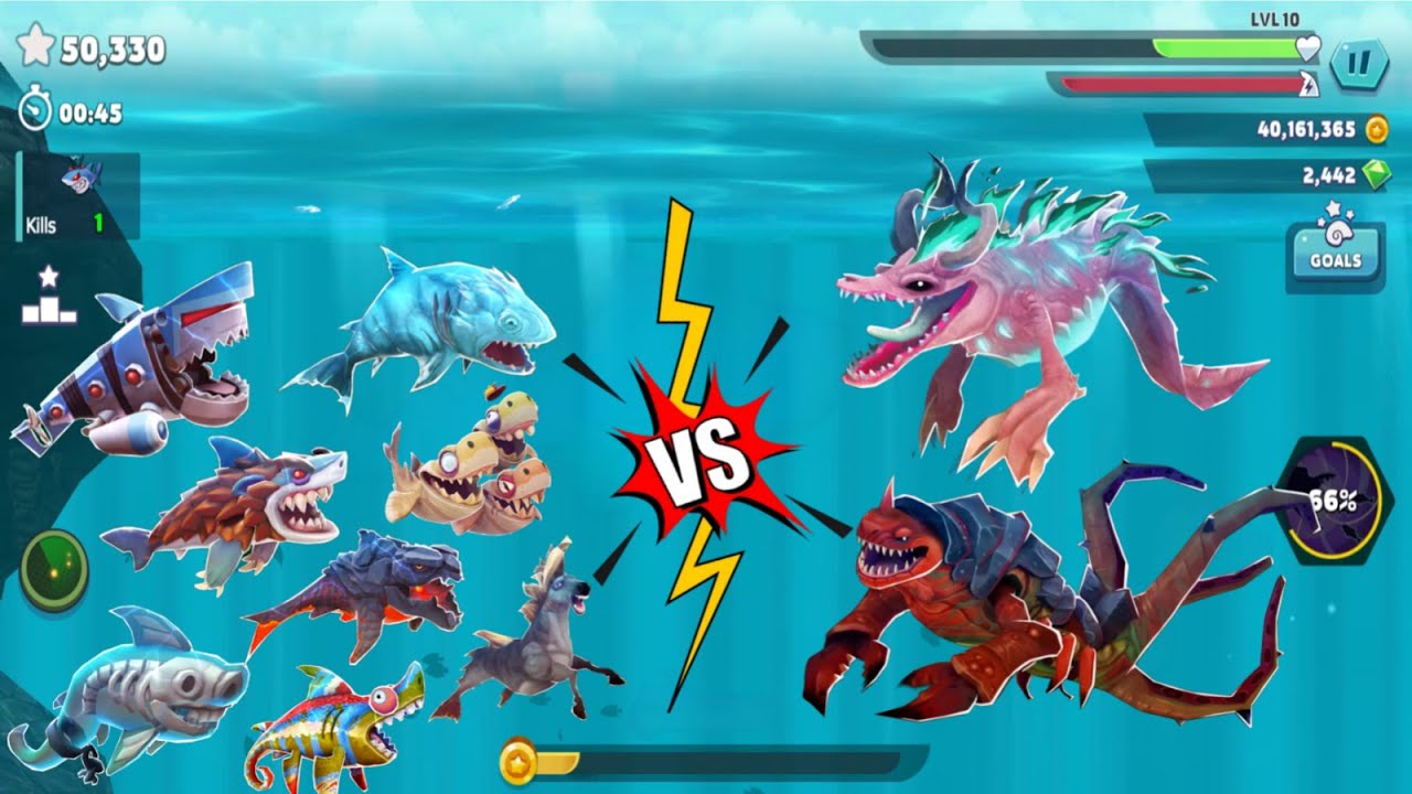 ALL SPECIAL SHARK GAMEPLAY VS ALL DEMON SHARK GAMEPLAY - Hungry Shark Evolution