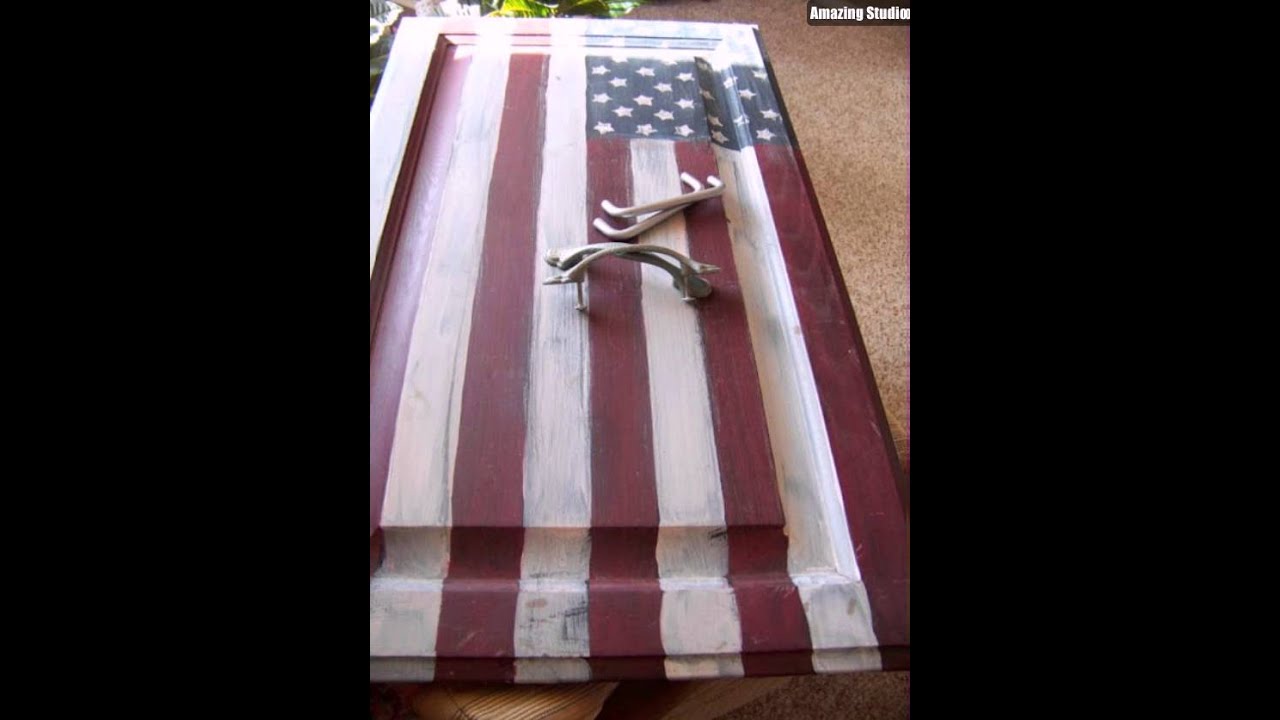 Cabinet Door Upcycled Into American Flag DIY Tray - YouTube