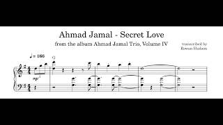 Ahmad Jamal - Secret Love - Piano Transcription (Sheet Music in Description)