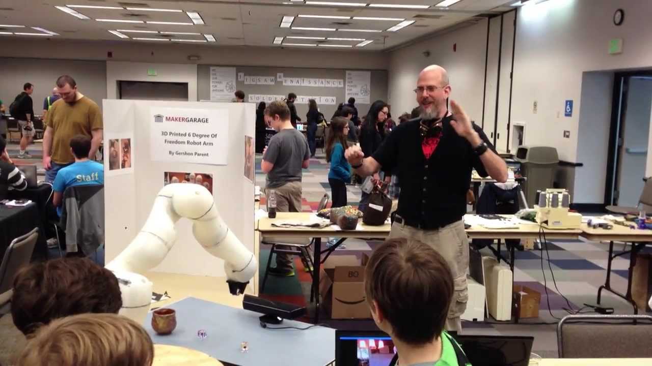 Kinect Controlled Robot Arm At Seattle Mini Maker Faire