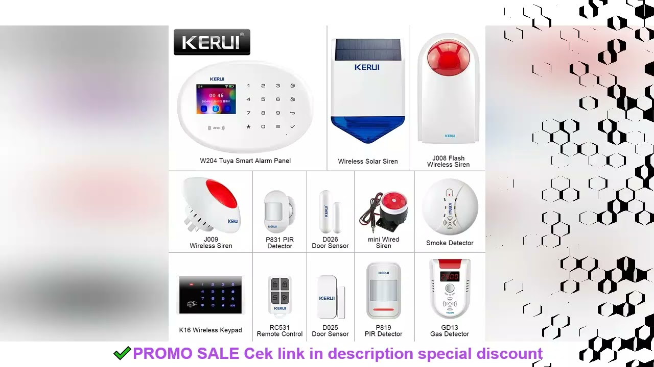 KERUI W204 DIY Alarm System WIFI GSM Home Security Tuya Smaty App Remote Reminding Wireless PIR Moti