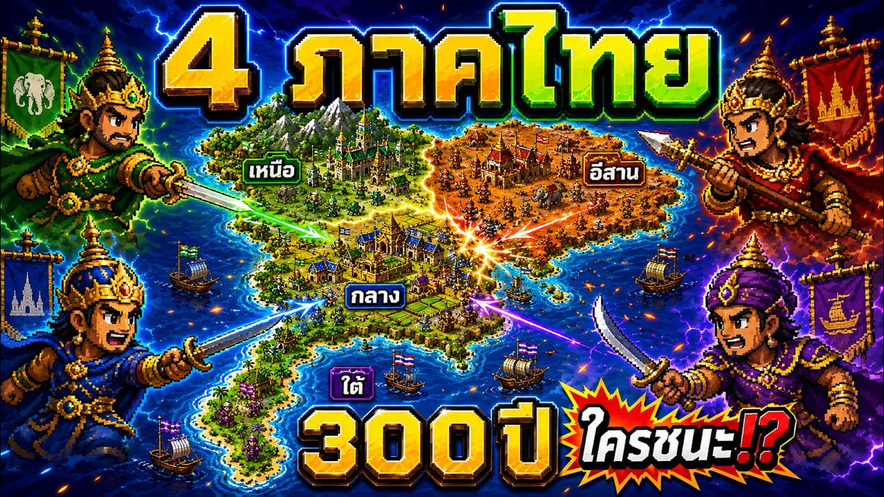 คน 4 ภาคไทย สู้กัน 300 ปี… ภาคไหนจะครองประเทศ!? | WorldBox