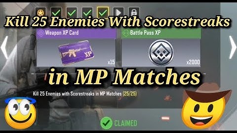 Kill 25 Enemies With Scorestreaks in MP Matches Call Of Duty Mobile Task Complete
