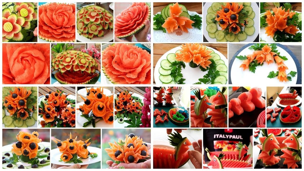 20 種單的水果雕刻創意 - 種切水果蔬菜的方法