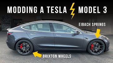 Modifying the new 2020 Tesla Model 3 with Brixton Wheels and Eibach Suspension!