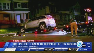 Two hospitalized after driver hits parked cars in Syracuse by NewsChannel 9 WSYR Syracuse 268 views 1 day ago 51 seconds